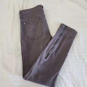 Anthropologie Pilcro and the Letterpress Fit/ Serif Gray Ankle Zip Jeans sz 28